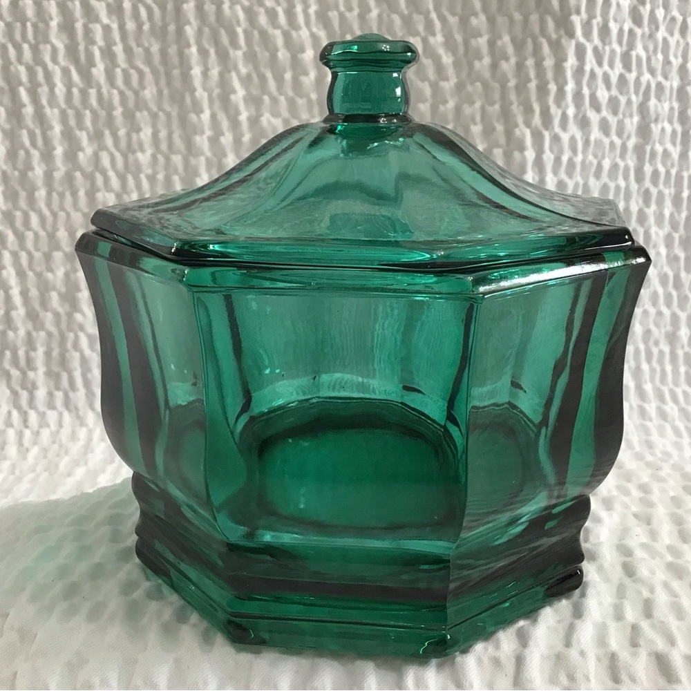 Vintage Indiana Confections Glass Candy Dish Dark Turquoise - Picture 10 of 10
